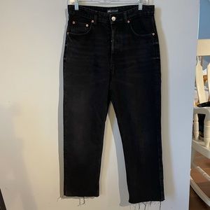 Zara high rise straight jeans